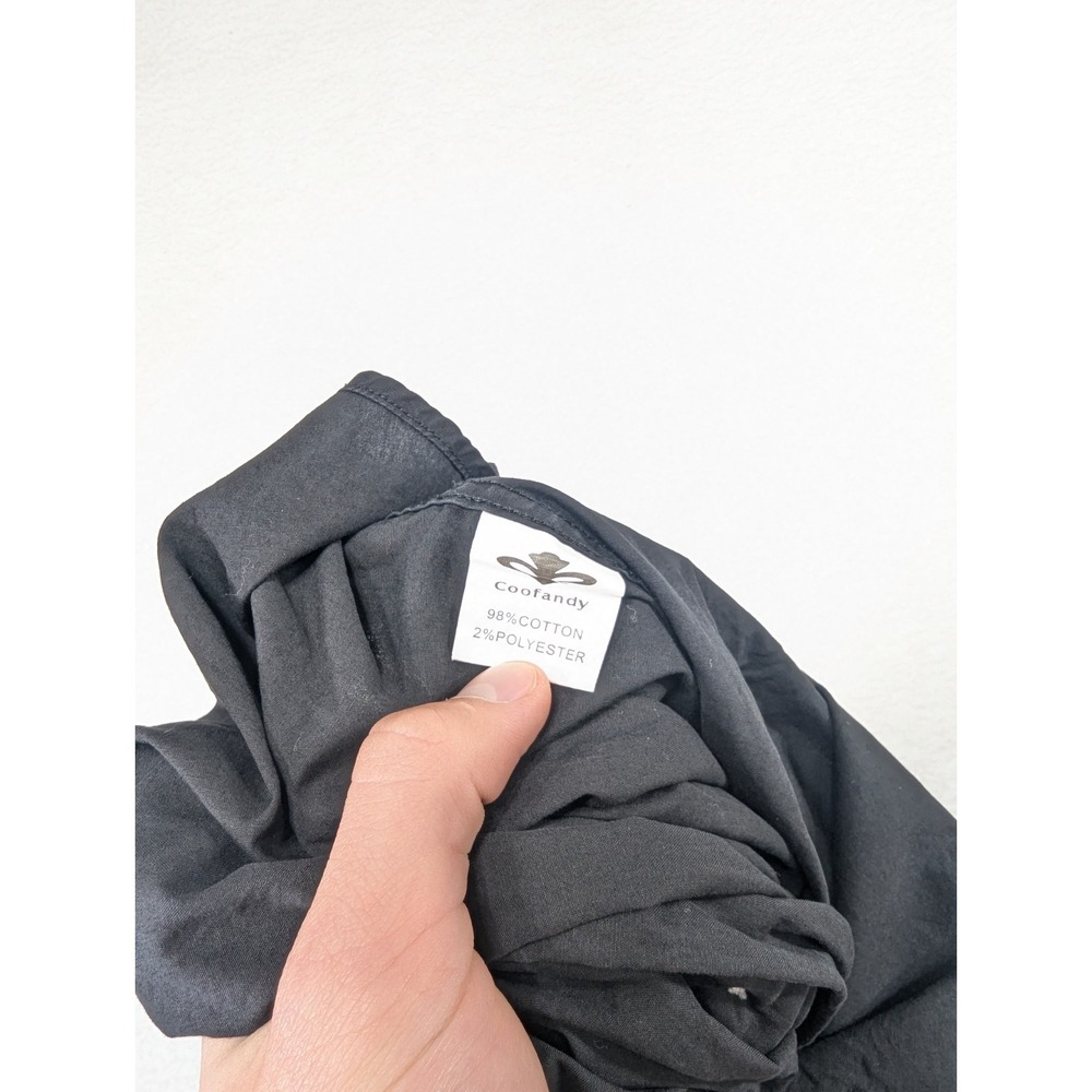 Coofandy Mens Dress Shirt Black Square Buttons Red Paisley Detail Stretch M‎ - Picture 8 of 8